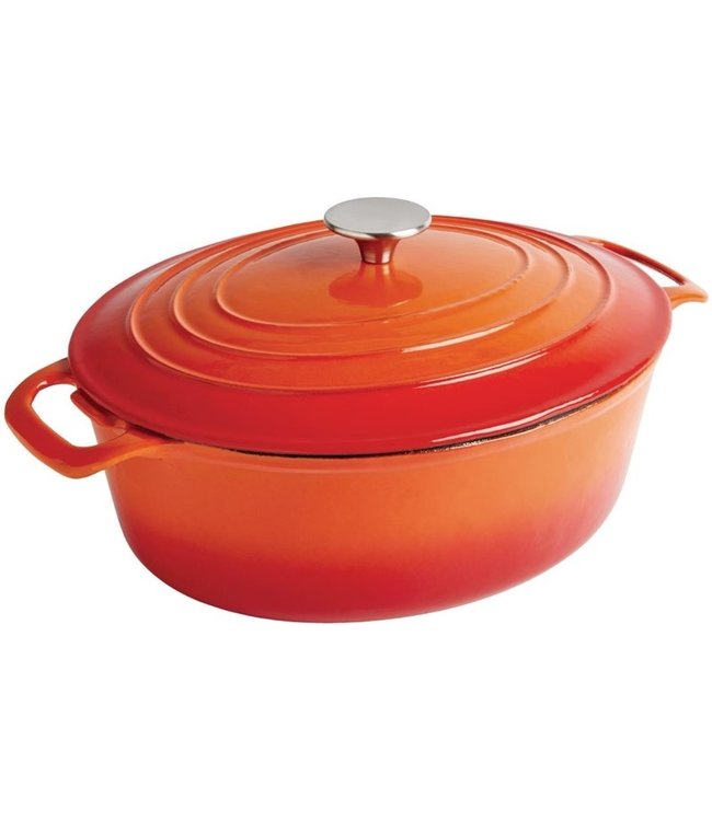 Braadpan ovaal oranje 5 ltr 295 x 243 x 110 mm gietijzer - Fusion basic