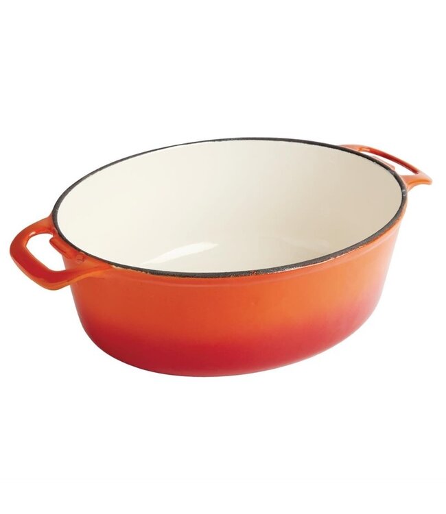 Braadpan ovaal oranje 5 ltr 295 x 243 x 110 mm gietijzer - Fusion basic
