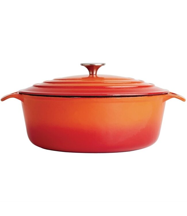 Braadpan ovaal oranje 5 ltr 295 x 243 x 110 mm gietijzer - Fusion basic