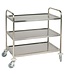 Fusion basic Serveerwagen 810 x 455 x (h)855 mm uitw. 3 bladen roestvrijstaal - Fusion basic