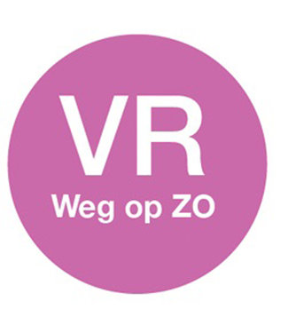 Sticker afwasbaar 'vr weg op zo' 19 mm 500/rol - Daymark | prijs & verp per 12 stuks