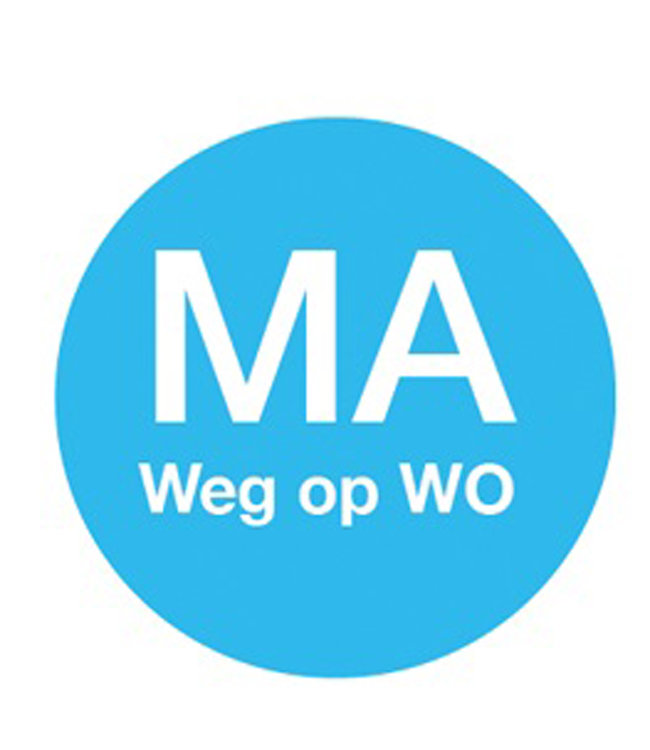 Sticker afwasbaar 'ma weg op wo' 19 mm 500/rol - Daymark | prijs & verp per 12 stuks