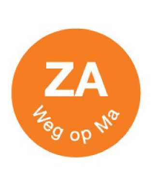 Sticker permanent 'za weg op ma' 19 mm 1000/rol - Daymark | prijs & verp per 12 stuks