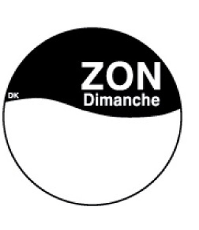 Sticker permanent met schrijfvlak zondag 19 mm 1000/rol - Daymark | prijs & verp per 12 stuks