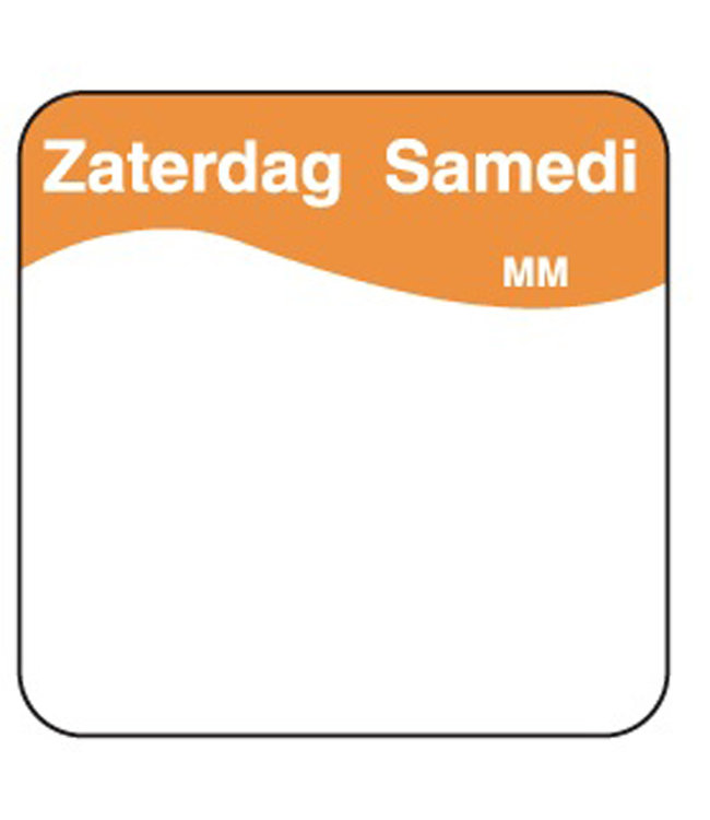 Sticker makkelijk verwijderbaar zaterdag 25 mm 1000/rol - Daymark | prijs & verp per 12 stuks