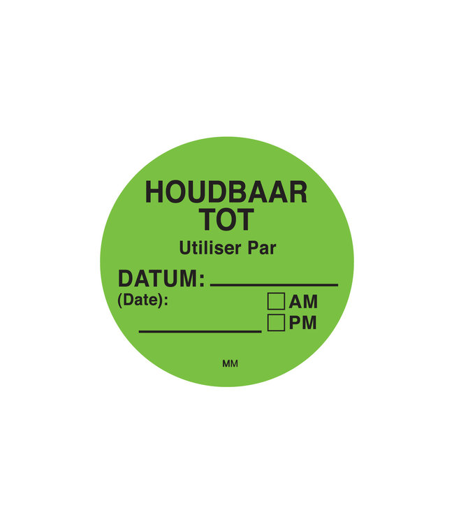 Sticker makkelijk verwijderbaar 'houdbaar tot' 500/rol - Daymark