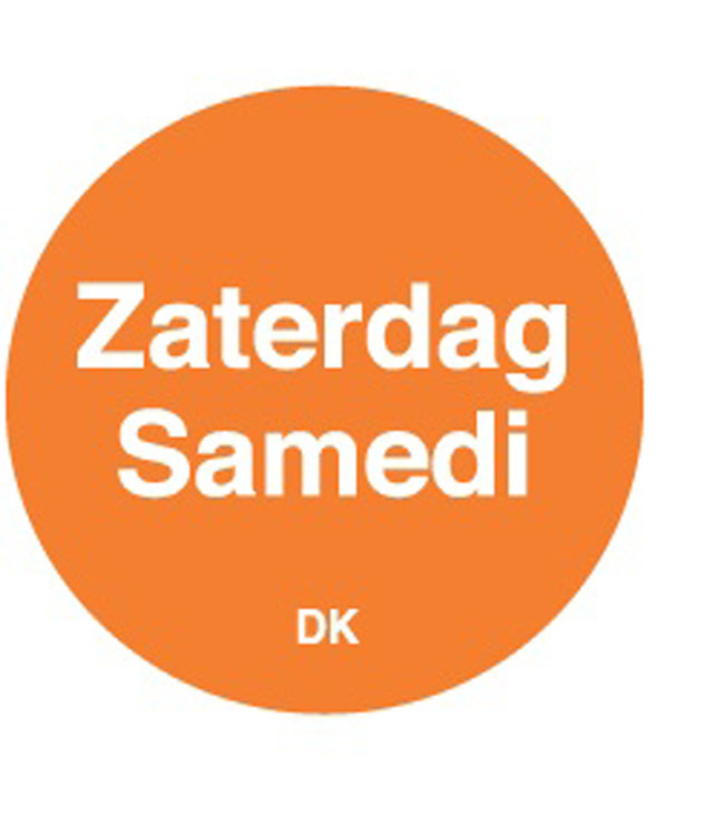 Sticker permanent zaterdag 19 mm 1000/rol - Daymark | prijs & verp per 12 stuks