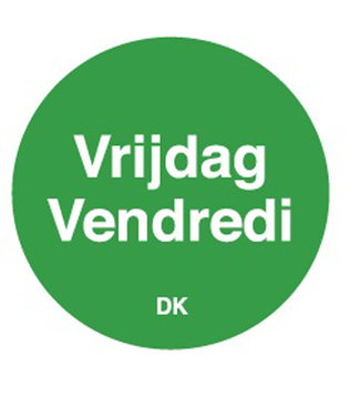Sticker permanent vrijdag 19 mm 1000/rol - Daymark | prijs & verp per 12 stuks