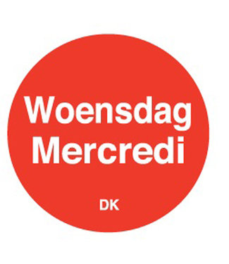 Sticker permanent woensdag 19 mm 1000/rol - Daymark | prijs & verp per 12 stuks