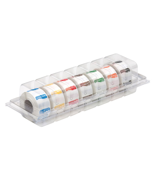 Dispenser met volledig oplosbare stickers 25 mm 7x500/ds - Daymark