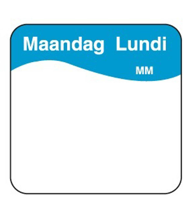 Sticker makkelijk verwijderbaar maandag 25 mm 1000/rol - Daymark | prijs & verp per 12 stuks