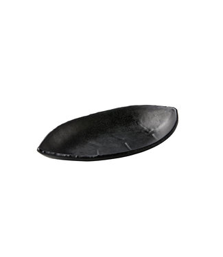 Schaal bladvormig zwart 220 x 130 mm zwart - Melamine| prijs & verp per 12 stuks
