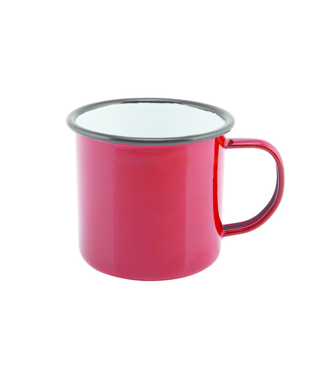 Mok rood 36 cl - Emaille | prijs & verp per 12 stuks