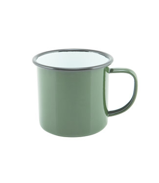 Sans Marque Mok groen 36 cl - Emaille | prijs & verp per 12 stuks