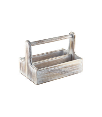 Sans Marque Tafelcaddy met handvat wit 250 x 153 x 180 mm - Hout