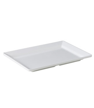 Bord rechthoekig met smalle rand wit 210 x 300 x 30 mm - Melamine | prijs & verp per 3 stuks