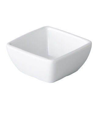 Kom vierkant gebogen wit 63 x 63 x 30 mm - Melamine | prijs & verp per 24 stuks