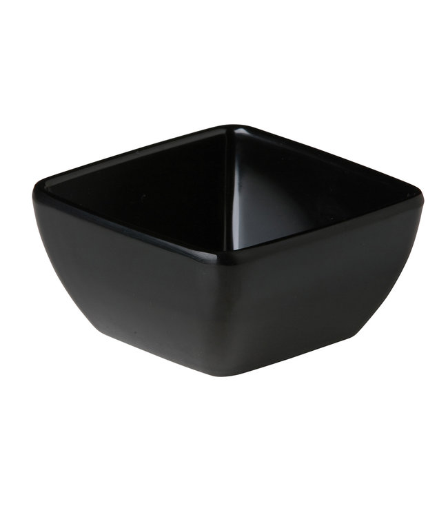 Kom gebogen vierkant zwart 89 x 89 x 45 mm - Melamine | prijs & verp per 12 stuks