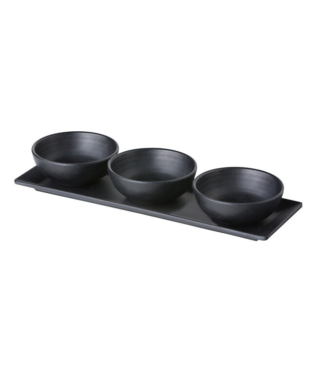 Bord rechthoekig smal 310 mm zwart melamine - Asia | prijs & verp per 6 stuks
