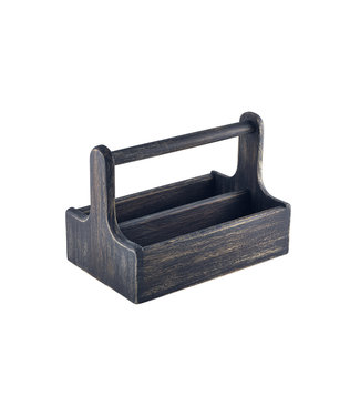 Sans Marque Tafelcaddy met handvat zwart 250 x 153 x 180 mm - Hout
