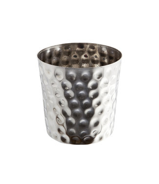 Sans Marque Friet/presentatiebakje gehamerd 85 mm - Roestvrijstaal | prijs & verp per 24 stuks