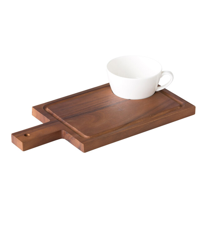 Plank met handvat incl inkeping voor kom 350 x 180 mm - Acacia hout