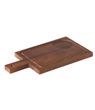 Sans Marque Plank met handvat incl inkeping voor kom 350 x 180 mm - Acacia hout