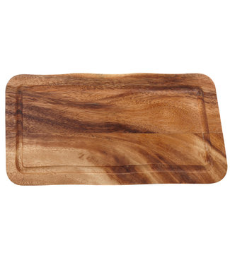 Plank rechthoekig met gleuf 400 x 220 x 20 mm - Hout | prijs & verp per 12 stuks