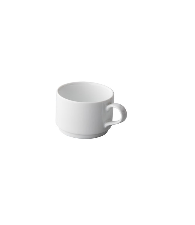 Koffiekop stapelbaar 22 cl wit - Q Basic | prijs & verp per 12 stuks