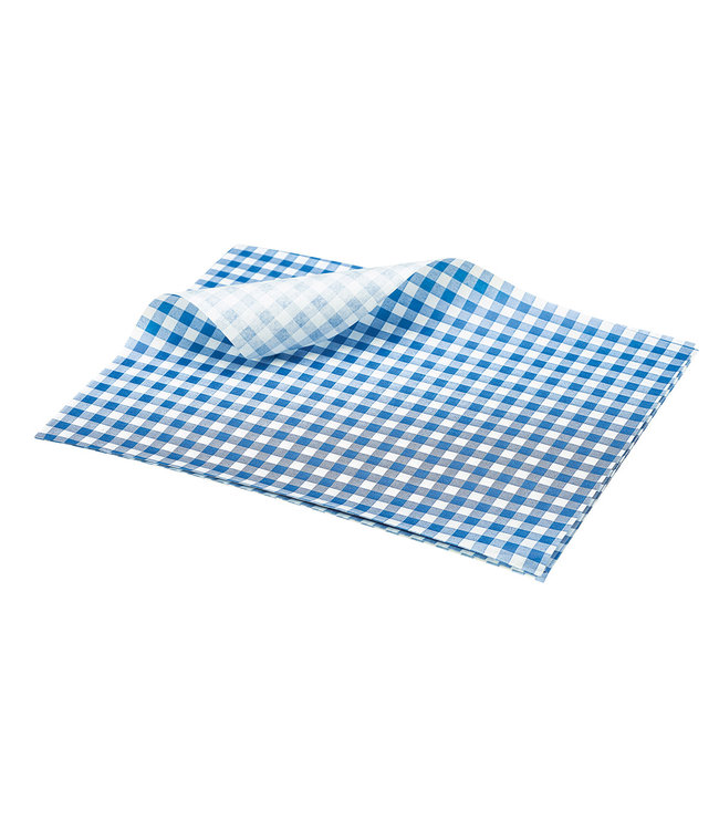 Vetvrij papier blauw geblokt 250 x 200 mm | prijs & verp per 1000 stuks