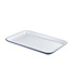 Sans Marque Serveerplateau wit/blauw 305 x 235 mm - Emaille | prijs & verp per 4 stuks