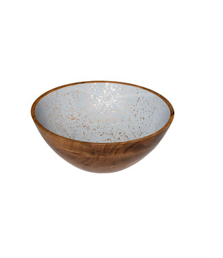 Sans Marque Kom grijs met goud Ø300 x 100 mm - Hout