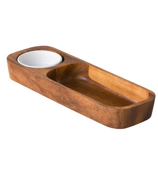 Sans Marque Tortillaschaal 300 x 102 mm - Acacia hout