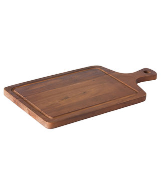 Steakplateau multi met handvat incl uitsparing 450 x 240 mm - Acacia hout