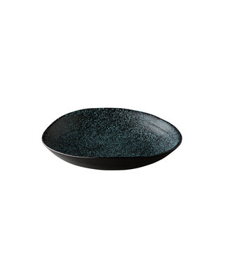 Studio Raw Bord diep zwart met blauwe spikkels 240 mm - Chameleon | prijs & verp per 4 stuks