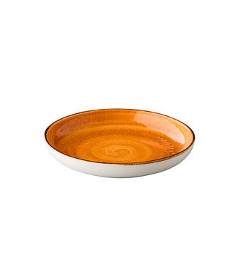 Q Authentic Bord diep rond 235 mm - Jersey oranje | prijs & verp per 6 stuks