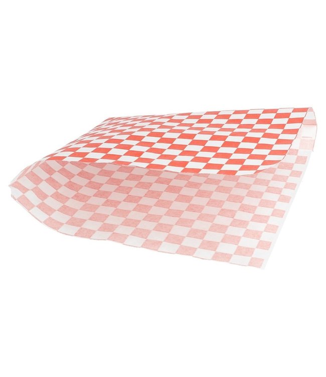 Vetvrij papier zak"Cubes red/white" 180 x 170 mm | prijs & verp per 500 stuks