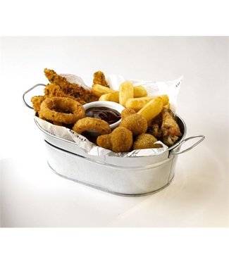 Sans Marque Serveerschaal ovaal 230 x 150 mm gegalvaniseerd - Staal | prijs & verp per 12 stuks