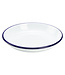 Pastabord wit met blauwe rand 180 mm - Emaille | prijs & verp per 12 stuks