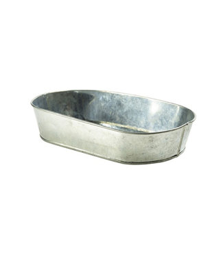 Sans Marque Serveerschaal ovaal 240 x 150 mm gegalvaniseerd - Staal | prijs & verp per 9 stuks