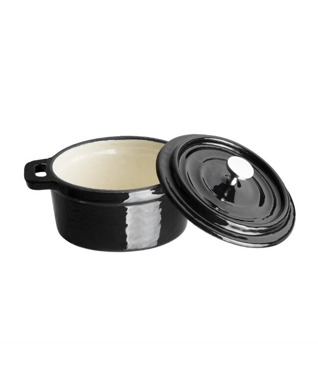 Braadpan mini rond 24 cl 100 x 75 mm zwart gietijzer - Fusion basic