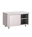 Fusion plus Werktafel met schuifdeuren (div afm: 1200 - 2000 mm) - Roestvrijstaal