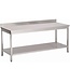 Fusion plus Werktafel met onderblad en achteropstand (div afm: 700-2000 mm breed) - Roestvrijstaal