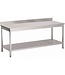 Fusion plus Werktafel met onderblad en achteropstand (div afm: 700-2000 x 700 mm) - Roestvrijstaal