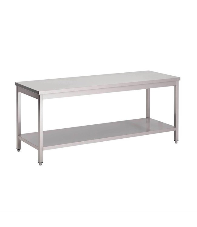 Werktafel met onderblad (div afm: 700-2000 x 700 mm) - Roestvrijstaal