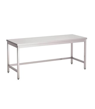 Fusion plus Werktafel zonder onderblad (div afm: 700-2000 x 700 mm) - Roestvrijstaal