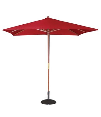 Parasol vierkant rood 2,5 x 2,7 mtr- Hout