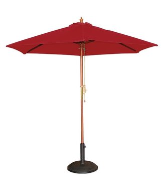 Parasol rond rood 2,5 mtr- Hout