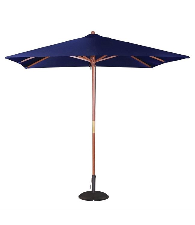 Parasol vierkant donkerblauw 2,5 x 2,7 mtr - Hout