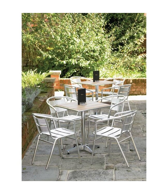 Stoel stapelbaar 530 x 580 x 735 mm - Aluminium | prijs & verp per 4 stuks